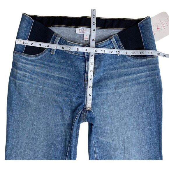 Isabel Maternity Crop Jeans Women's 8 Medium Blue Elastic Expandable-Panel NEW‎ - Picture 4 of 9